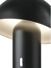 Kleine mobiele dimbare tafellamp Svamp, Lampenkap: kunststof, Lampvoet: kunststof, Zwart, Ø 16 x H 25 cm