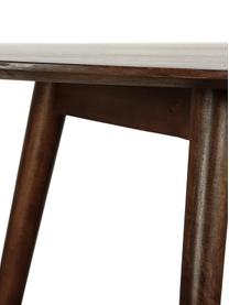 Tavolo da pranzo ovale in legno massello Oscar, 203x97 cm, Legno massiccio di mango laccato, Marrone scuro, Larg. 203 x Prof. 97 cm