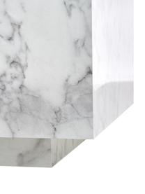 Mesa de centro en look mármol Lesley, Tablero de fibras de densidad media (MDF) recubierto en melanina, Aspecto mármol blanco brillante, An 120 x F 75 cm