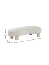 Čalouněná lavice ze sametu Coconina, Krémově bílá, Š 160 cm, H 80 cm