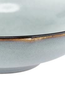 Handgemachte Steingut-Suppenteller Thalia in Blaugrau, 2 Stück, Steingut, Blau, Grau, Ø 22 x H 6 cm