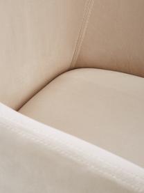 Sedia con braccioli in velluto bianco crema Isla, Rivestimento: velluto (poliestere) Con , Gambe: metallo rivestito, Velluto bianco crema, argentato, Larg. 60 x Prof. 62 cm