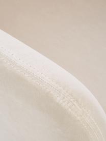 Fluwelen armleunstoel Isla, Bekleding: fluweel (polyester), Poten: gecoat metaal, Fluweel crèmewit, zilverkleurig, B 58 x D 62 cm