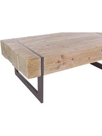 Stolik kawowy z drewna Garrett, Blat: drewno jodłowe, Nogi: metal epoksydowany, Drewno jodłowe, S 120 x G 60 cm