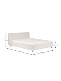 Lit matelassé en tissu bouclé Serena, Tissu bouclé blanc, 140 x 200 cm
