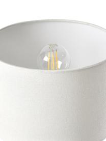 Lampa stołowa ze szklaną podstawą Olyve, Biały, ciemny niebieski, Ø 23 x W 31 cm
