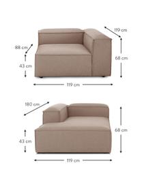 Divano angolare componibile Lennon, Rivestimento: 100% poliestere Con 115.0, Struttura: legno di pino massiccio, , Piedini: plastica, Tessuto marrone, Larg. 238 x Prof. 180 cm, chaise-longue a sinistra