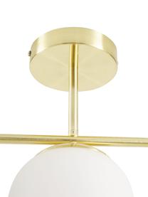 Lampa sufitowa ze szkła opalowego Grant, Biały, odcienie mosiądzu, S 70  x W 30 cm
