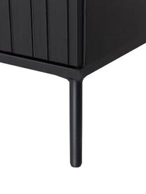 TV-Lowboard Avourio mit geriffelter Front aus Kiefernholz, 3-türig, Korpus: Kiefernholz, FSC-zertifiz, Füße: Metall, beschichtet, Kiefernholz, B 150 x H 56 cm