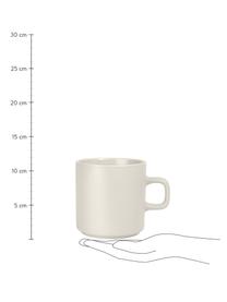 Tasses à café à texture mate/brillante Pilar, 6 pièces, Céramique, Blanc crème, Ø 9 x haut. 9 cm, 250 ml