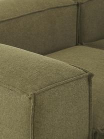 Modulares Sofa Lennon (4-Sitzer) mit Hocker, Bezug: 100% Polyester Der strapa, Gestell: Massives Kiefernholz, FSC, Füße: Kunststoff, Webstoff Grün, B 327 x T 207 cm