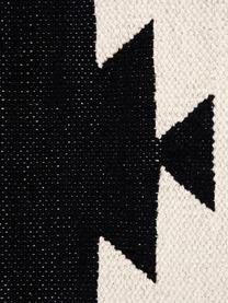 Housse de coussin 45x45 ethnique Cancun, 100 % coton, Noir, beige, larg. 45 x long. 45 cm