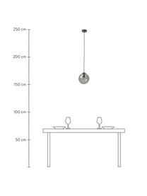 Suspension boule en verre opalescent Beth, Gris, noir, Ø 30 cm