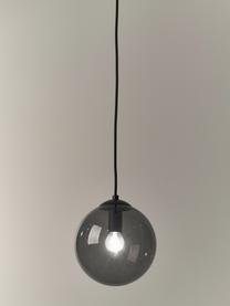 Kugel-Pendelleuchte Beth aus Glas, Lampenschirm: Glas, Grau, Schwarz, Ø 20 cm