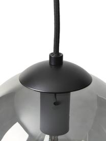 Lámpara de techo Beth, Pantalla: vidrio, Cable: cubierto en tela, Gris, negro, Ø 30 cm