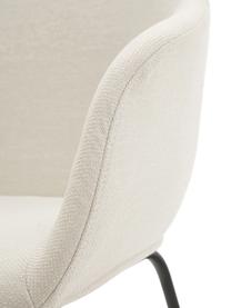 Sedia con braccioli con seduta stretta Fiji, Rivestimento: poliestere Con 40.000 cic, Gambe: metallo verniciato a polv, Tessuto bianco crema, Larg. 58 x Prof. 56 cm