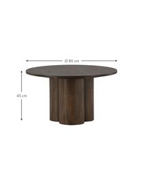 Okrúhly drevený konferenčný stolík Olivia, Drevovláknitá doska strednej hustoty (MDF), Drevo, tmavý lak, Ø 80 cm