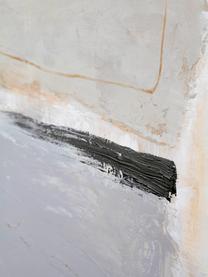 Cuadro en lienzo pintado a mano Scenario, marco de madera, Estructura: madera de roble, Beige, gris, An 92 x Al 120 cm