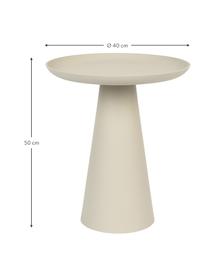 Okrúhly kovový pomocný stolík Ringar, Hliník ošetrený práškovým náterom, Béžová, Ø 40 x V 50 cm