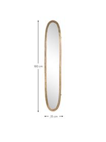 Espejo de pared ovalado de aluminio Miro, Espejo: cristal, Latón, An 35 x Al 180 cm