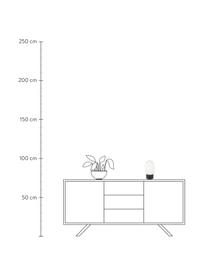 Lámpara de mesa pequeña regulable Urban, con conexión USB, Pantalla: vidrio opalino, Cable: cubierto en tela, Blanco, negro, Ø 13 x Al 25 cm