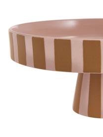 Pruhovaný servírovací talíř z keramiky Toppu, Ø 20 cm, Keramika, Karamelově hnědá, růžová, Ø 20 cm, V 9 cm