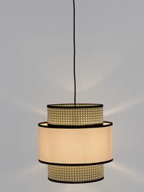 Lampa wisząca z plecionki wiedeńskiej Vienna, Beżowy, czarny, kremowy, Ø 40 x W 40 cm