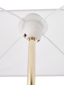 Große Glam-Tischlampe Treasure mit Achat-Dekor, Lampenschirm: Baumwollgemisch, Lampenfuß: Acryl, Metall, Dekor: Achatstein, Weiß, Goldfarben, B 33 x H 62 cm