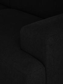 Canapé d'angle 4 places noir Melva, Tissu noir