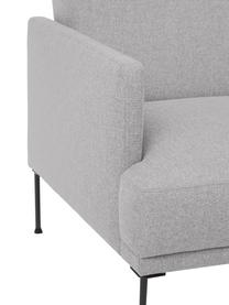Sofa rozkładana Fluente (3-osobowa), Tapicerka: 80% poliester, 20% ramia , Tapicerka: wyściółka z pianki na zaw, Stelaż: lite drewno sosnowe z cer, Nogi: metal malowany proszkowo, Jasnoszara tkanina, S 220 x W 86 cm