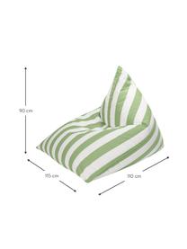 Outdoor zitzak Calypso in groen/wit, Bekleding: 100 % polypropyleen, uv-b, Groen, wit, B 115 x H 90 cm