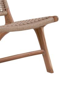 Fauteuil large bois de teck Derby, Bois de teck, beige, larg. 60 x prof. 80 cm