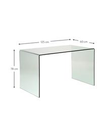 Schreibtisch Club aus Glas, Glas, Transparent, B 125 x T 60 cm
