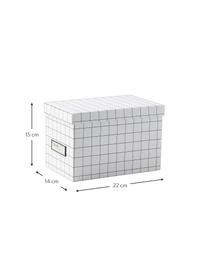 Opbergdozen Kristina, 2 stuks, Doos: massief, gelamineerd kart, Wit, B 22 cm x H 15 cm
