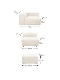 Canapé d'angle modulable 4 places avec tabouret Lennon, Tissu beige, larg. 327 x prof. 207 cm
