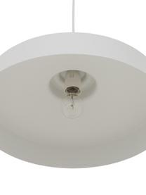 Scandi hanglamp Malm, Lampenkap: metaal, hout, Baldakijn: metaal, Wit, Ø 40  x H 20 cm