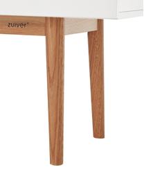 Aparador High on Wood, Estructura: tablero de fibras de dens, Patas: madera de roble maciza, Blanco, madera, An 120 x Al 72 cm