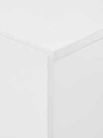 Dressoir High on Wood in wit hoogglans, Frame: PU gelakt MDF, Poten: massief eikenhout, Wit, naturel, B 120 x H 72 cm