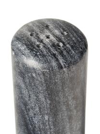 Salière et poivrière en marbre Agata, 2 élém., Marbre, Blanc, noir, marbré, Ø 5 x haut. 10 cm