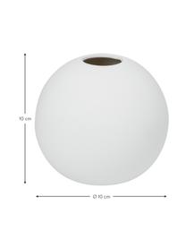 Jarrón esfera artesanal pequeño Ball, Cerámica, Blanco, Ø 10 x Al 10 cm
