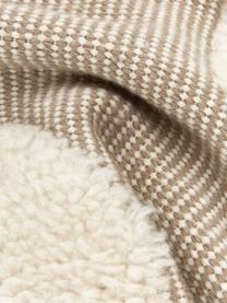 Handgewebte Kissenhülle Wool, Vorderseite: 89% Wolle, 11% Baumwolle, Rückseite: 100% Baumwolle, Beige, Cremeweiß, B 45 x L 45 cm