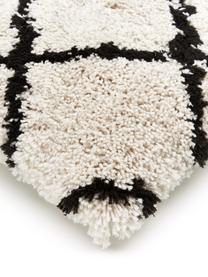Housse de coussin moelleuse 60x60 tuftée main Naima, Beige, noir, larg. 45 x long. 45 cm