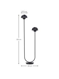 Lámpara de pie pequeña Lyckorna, Lámpara: hierro recubierto, Cable: plástico, Negro, An 44 x Al 120 cm