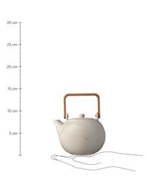Théière avec anse en bois Bizz, 1,2 L, Grès cérame, Beige clair, 1,2 L