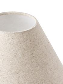 Tischlampe Gia mit Marmorfuß in Travertinoptik, Lampenschirm: 50 % Leinen, 50 % Polyest, Lampenfuß: Marmor, Beige, Travertin-Optik, Ø 30 x H 39 cm