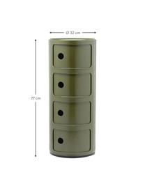 Design Container Componibili, 4 Elemente, Kunststoff, Greenguard-zertifiziert, Grün, glänzend, Ø 32 x H 77 cm