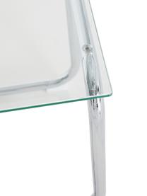 Beistelltisch Lulu mit Glasplatte, Tischplatte: Glas, gehärtet, Gestell: Metall, verchromt, Transparent, Chromfarben, B 42 x H 45 cm