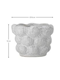 Handgefertigter Übertopf Dieter aus Steingut, Steingut, Gebrochenes Weiß, Ø 16 x H 12 cm