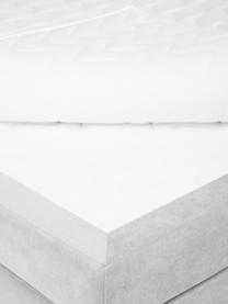Cama continental Oberon, Patas: plástico, Tejido gris claro, 140 x 200 cm