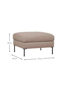 Puf z miejscem do przechowywania Cucita, Tapicerka: tkanina (poliester) Dzięk, Stelaż: lite drewno sosnowe z cer, Nogi: metal lakierowany, Taupe tkanina, S 75 x W 46 cm